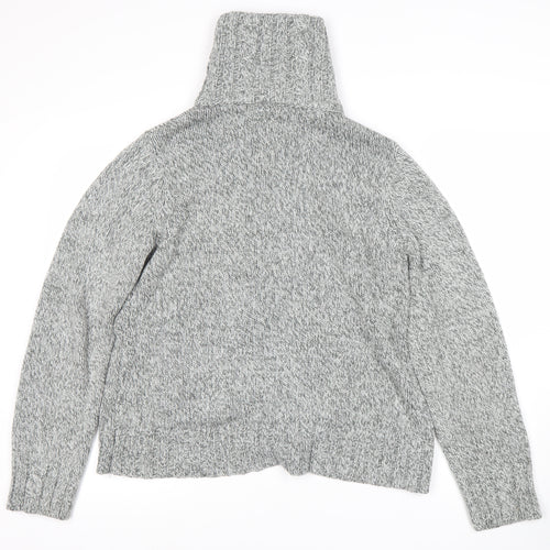 BHS Women's Grey Cable-Knit Full Zip Jumper, Size 16