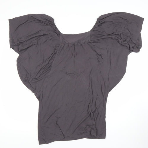 Karinna Grey Women's Top Size 14 with Bow Accent