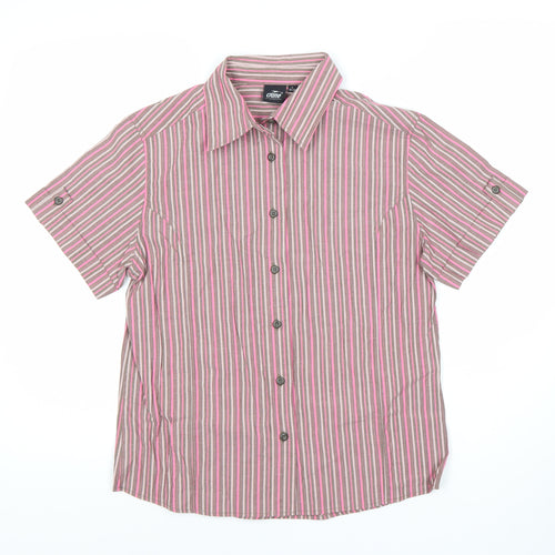 Crane Sports Women's Multicoloured Striped Button-Up Shirt S