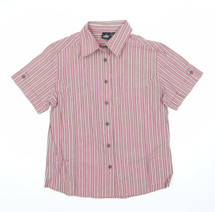 Crane Sports Women's Multicoloured Striped Button-Up Shirt S