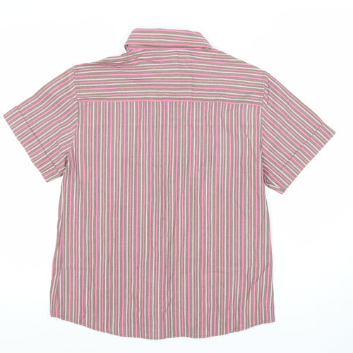 Crane Sports Women's Multicoloured Striped Button-Up Shirt S