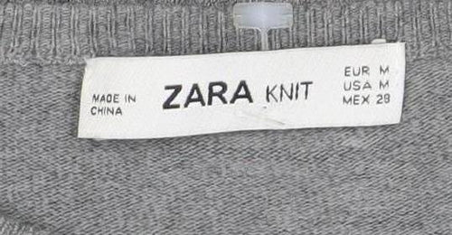 Zara Women's Grey Studded Pullover Jumper Size M