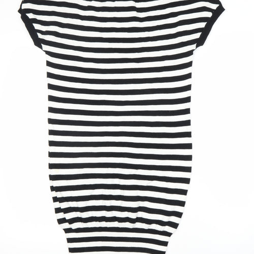 Next Women's Black Striped T-Shirt Dress Size 8