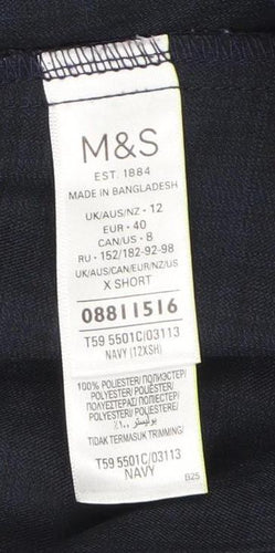 Marks and Spencer Women's Blue Straight Trousers Size 12