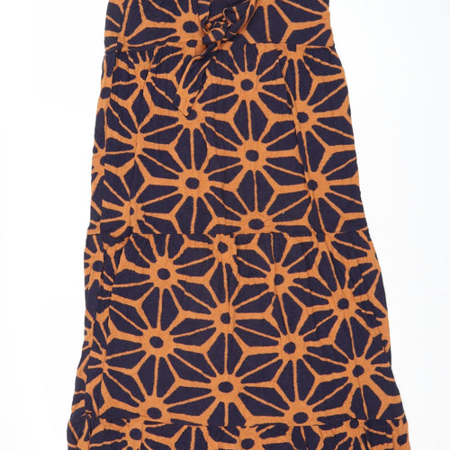 Next Women's Brown Geometric Print Summer Dress Size 10