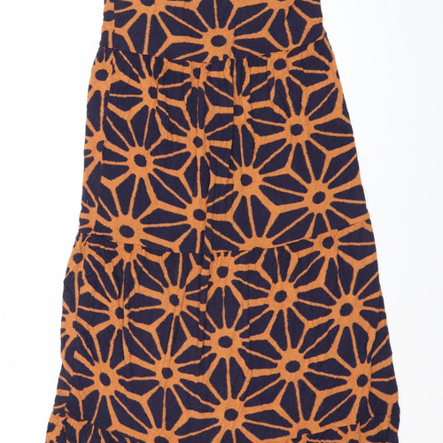 Next Women's Brown Geometric Print Summer Dress Size 10