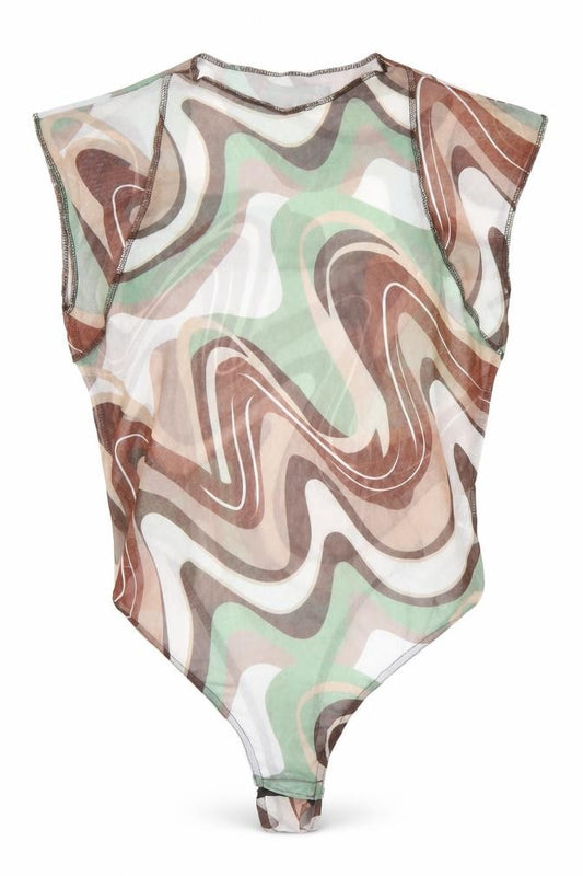 Front view of PRETTYLITTLETHING Women's Multicoloured Bodysuit, size 14