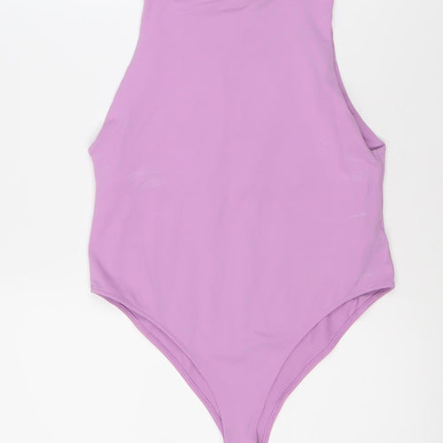 Zara Women's Purple One-Shoulder Bodysuit L