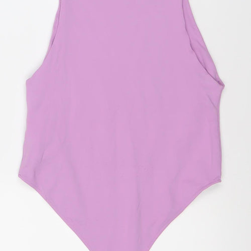 Zara Women's Purple One-Shoulder Bodysuit L