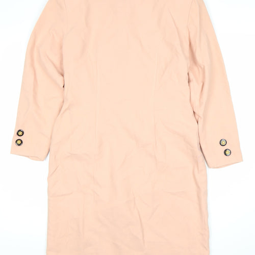 HV8 Women's Pink Long Coat, Size 10, Vintage Button Style