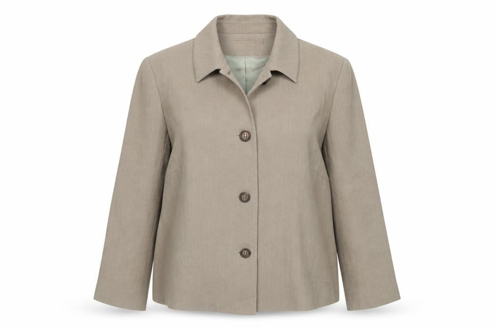 Front view of M Women's Brown Wool Blazer, size 16, Single Breasted