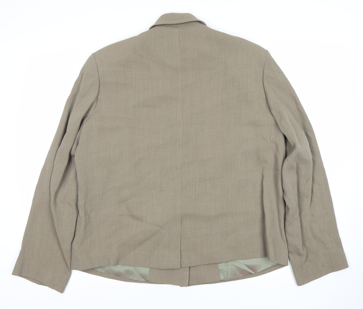 M Women's Brown Wool Blazer, Size 16, Single Breasted