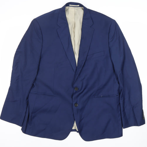 Moss Esq. Men's Blue Regular Fit Suit Jacket 44S