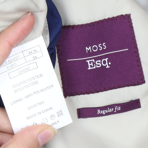 Moss Esq. Men's Blue Regular Fit Suit Jacket 44S