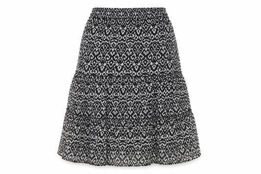 Front view of New Look Women's Black Geometric Skirt, size 10