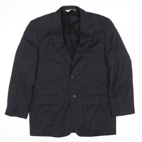 Pronto Uomo Men's Black Wool Blazer Size 40 Short
