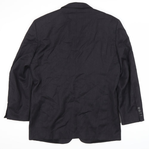 Pronto Uomo Men's Black Wool Blazer Size 40 Short