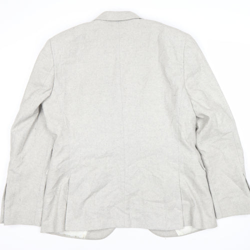 Topman Men's Grey Wool Blend Blazer 44R Regular Skinny Fit