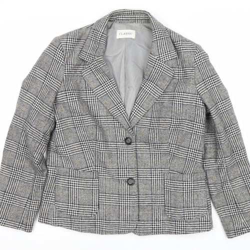 Marks and Spencer Women's Grey Check Blazer Size 12