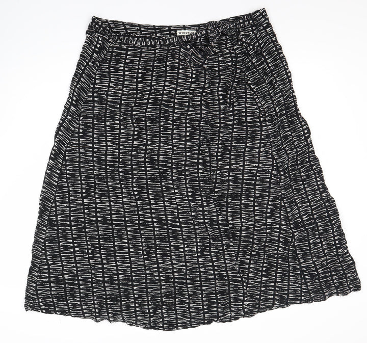 Whistles Women's Black Geometric Skirt L