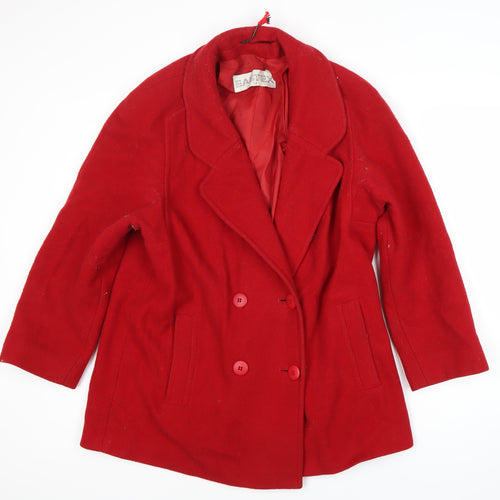 Eastex Women's Red Wool Pea Coat Size 14