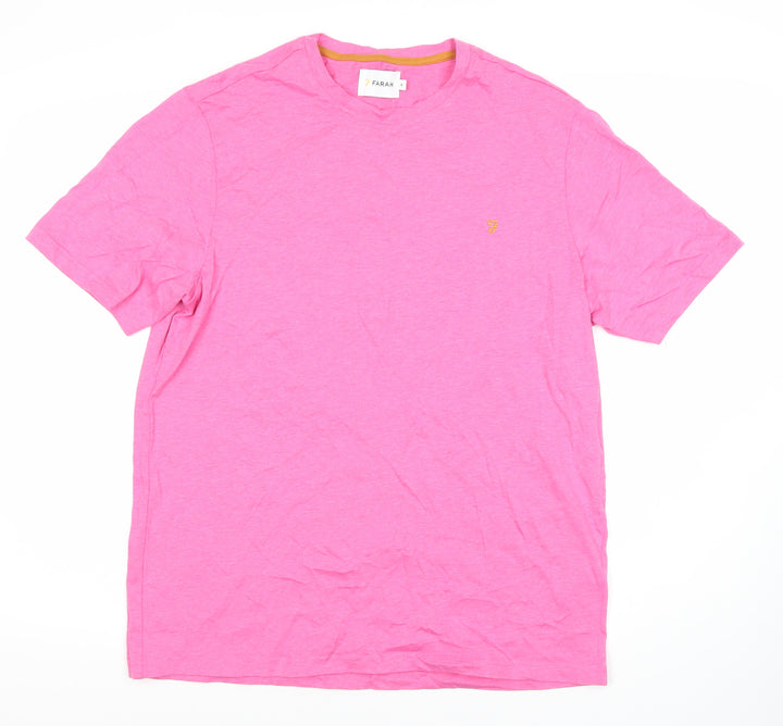 Farah Men's Pink M Crew Neck T-Shirt