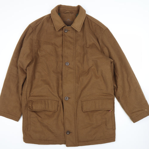 Thermore Men's Brown Regular Fit Mid-Length Overcoat