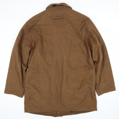 Thermore Men's Brown Regular Fit Mid-Length Overcoat