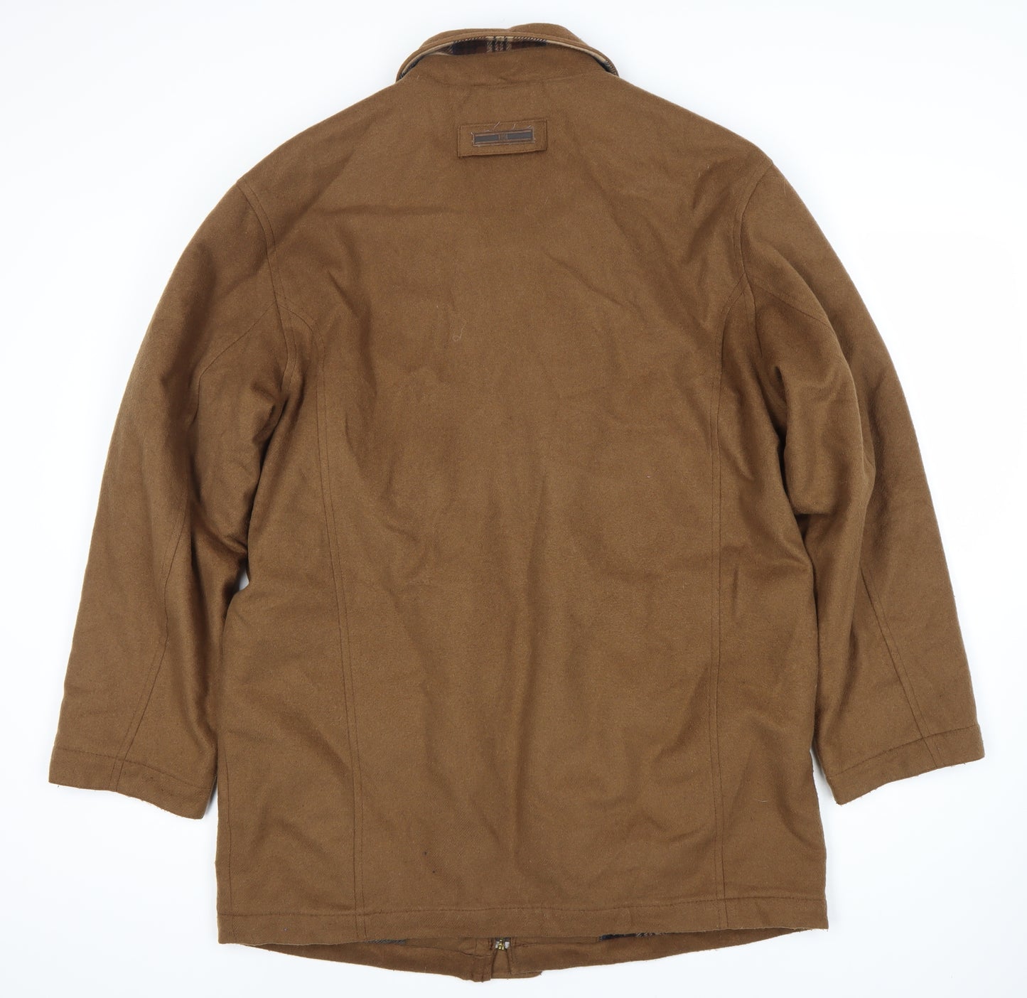 Thermore Men's Brown Regular Fit Mid-Length Overcoat
