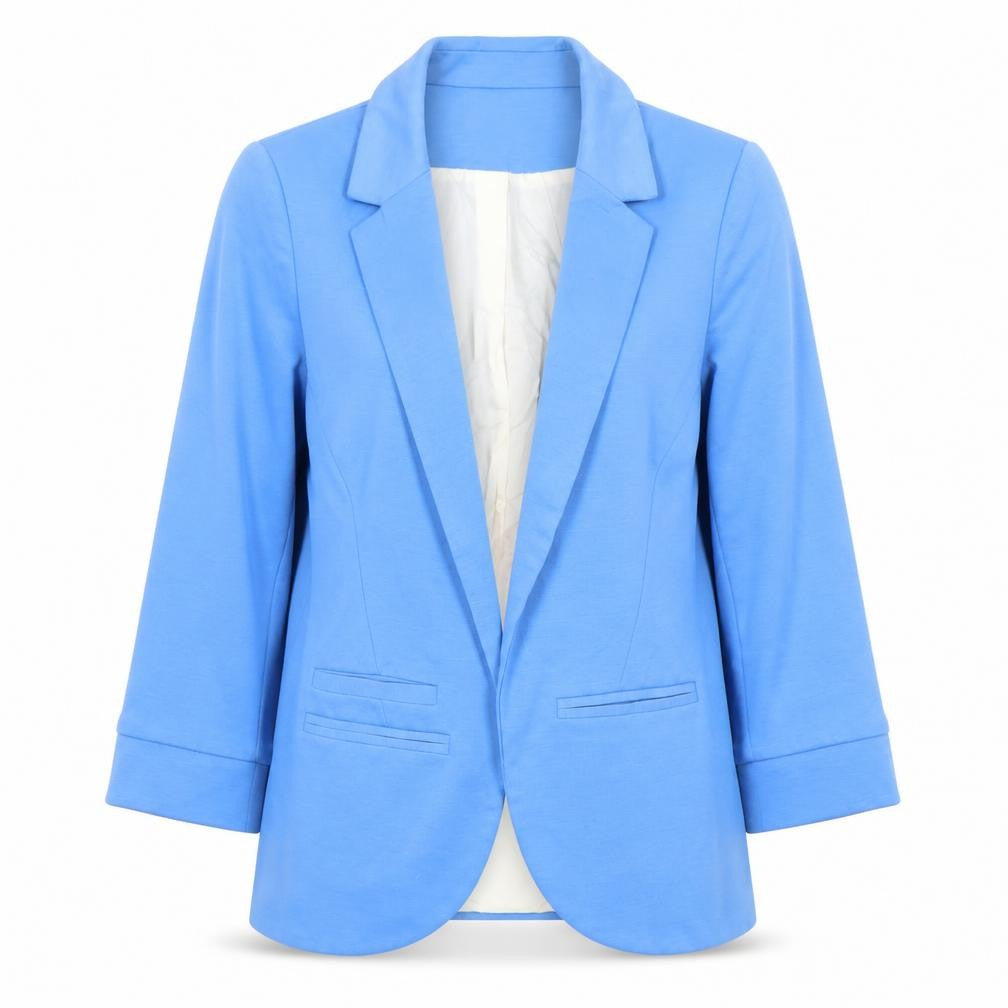 Front view of Topshop Women's Blue Blazer, size 8, Modern Style