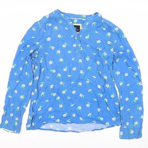 Crew Clothing Co Women's Blue Floral Long Sleeve Top, Size 10