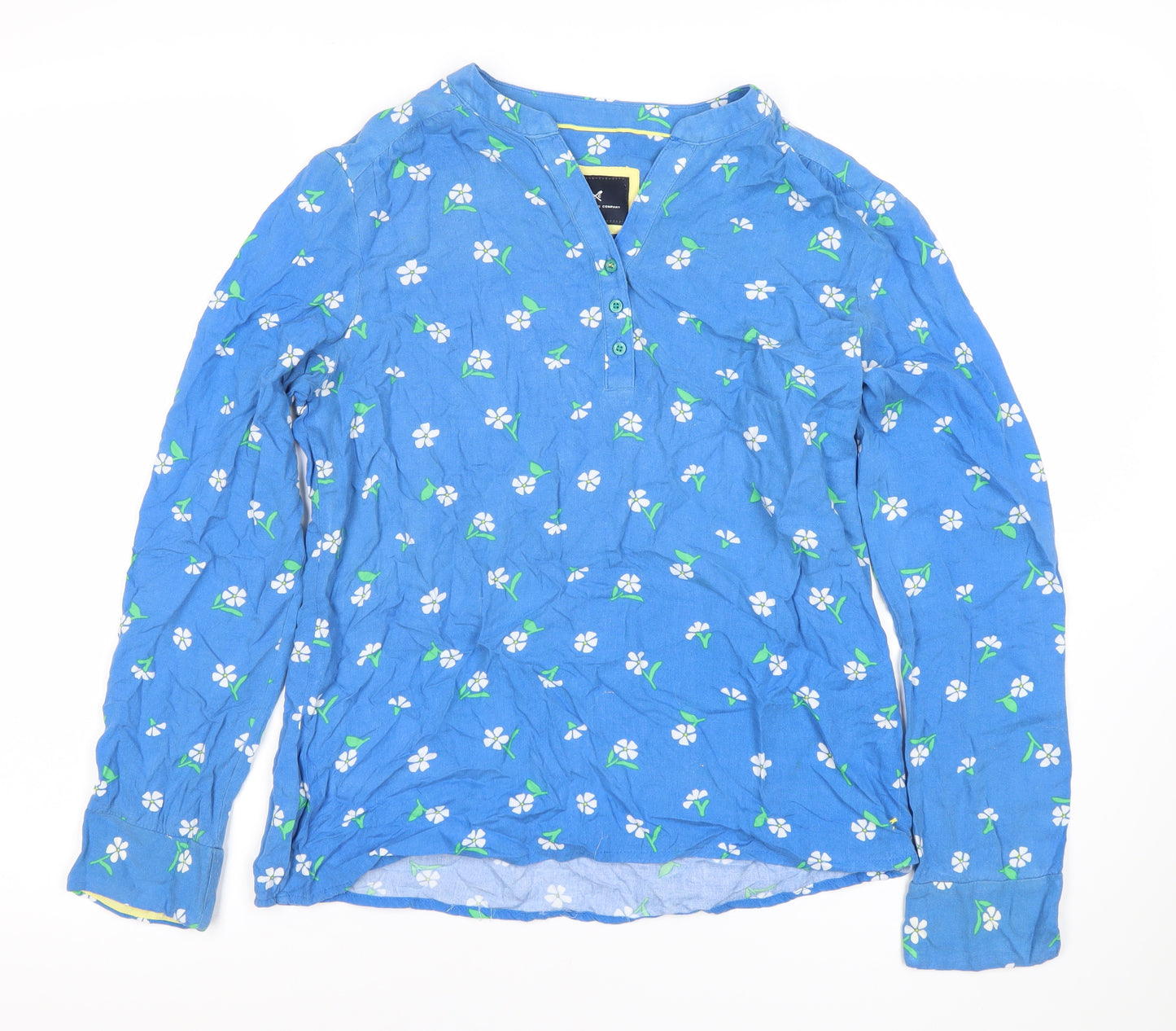 Crew Clothing Co Women's Blue Floral Long Sleeve Top, Size 10
