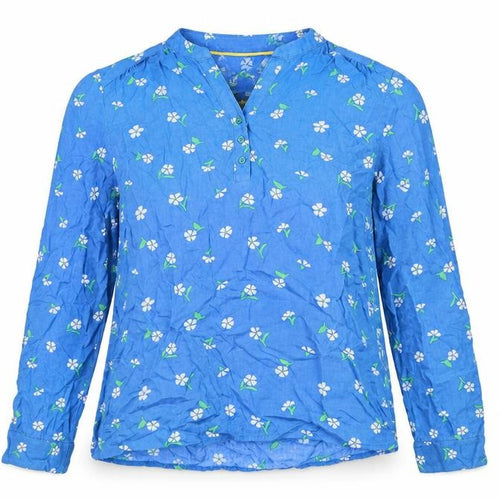 Crew Clothing Co Women's Blue Floral Long Sleeve Top, Size 10