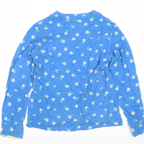 Crew Clothing Co Women's Blue Floral Long Sleeve Top, Size 10