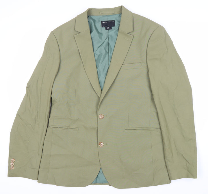 ASOS Men's Green Blazer, Regular Fit, 38, Notch Lapel
