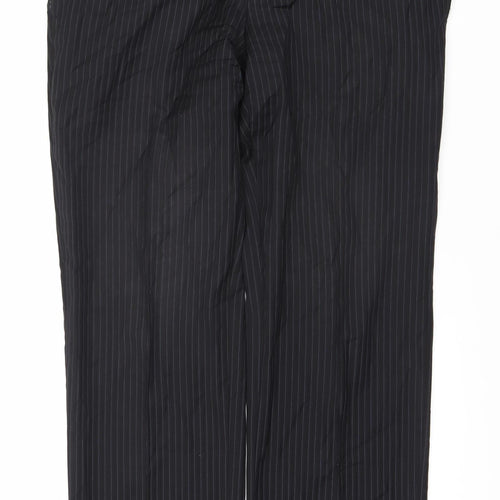 Hugo Boss Men's Black Striped Classic Trousers, Size 54