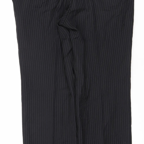 Hugo Boss Men's Black Striped Classic Trousers, Size 54