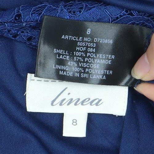 Linea Women's Blue Bodycon Knee-Length Dress Size 8