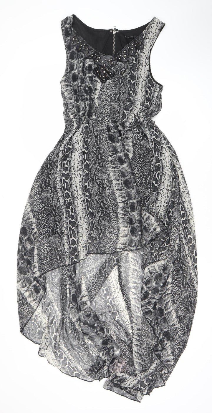 Crafted Women's Black Size 10 Animal Print Dress