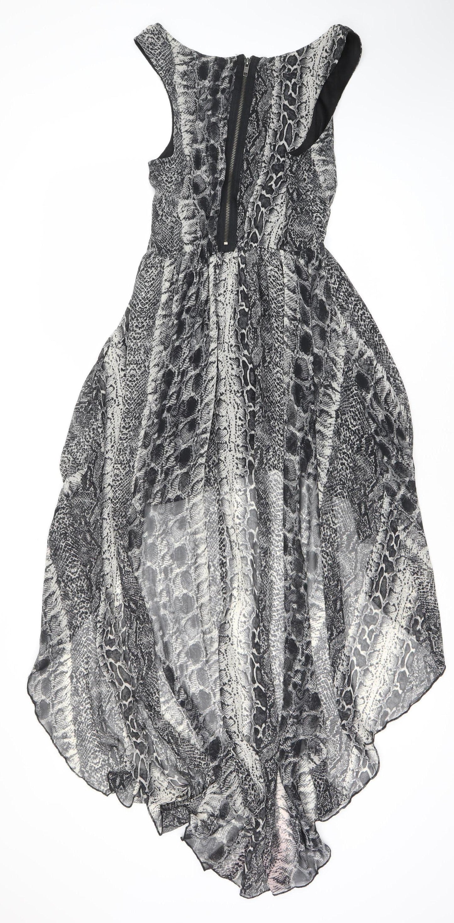 Crafted Women's Black Size 10 Animal Print Dress