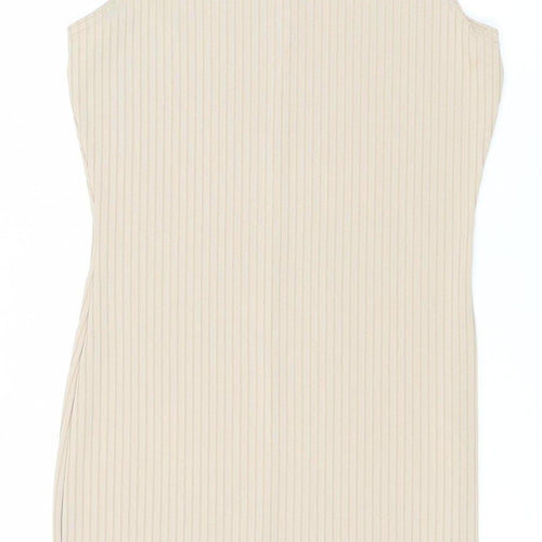 Pilot Beige Women's Dress Size 10 Striped Sleeveless