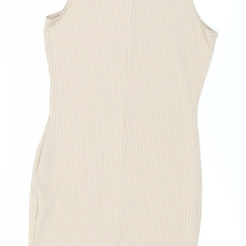 Pilot Beige Women's Dress Size 10 Striped Sleeveless