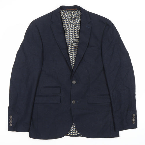 Next Men's Blue Blazer Jacket Size M Regular Wool Blend