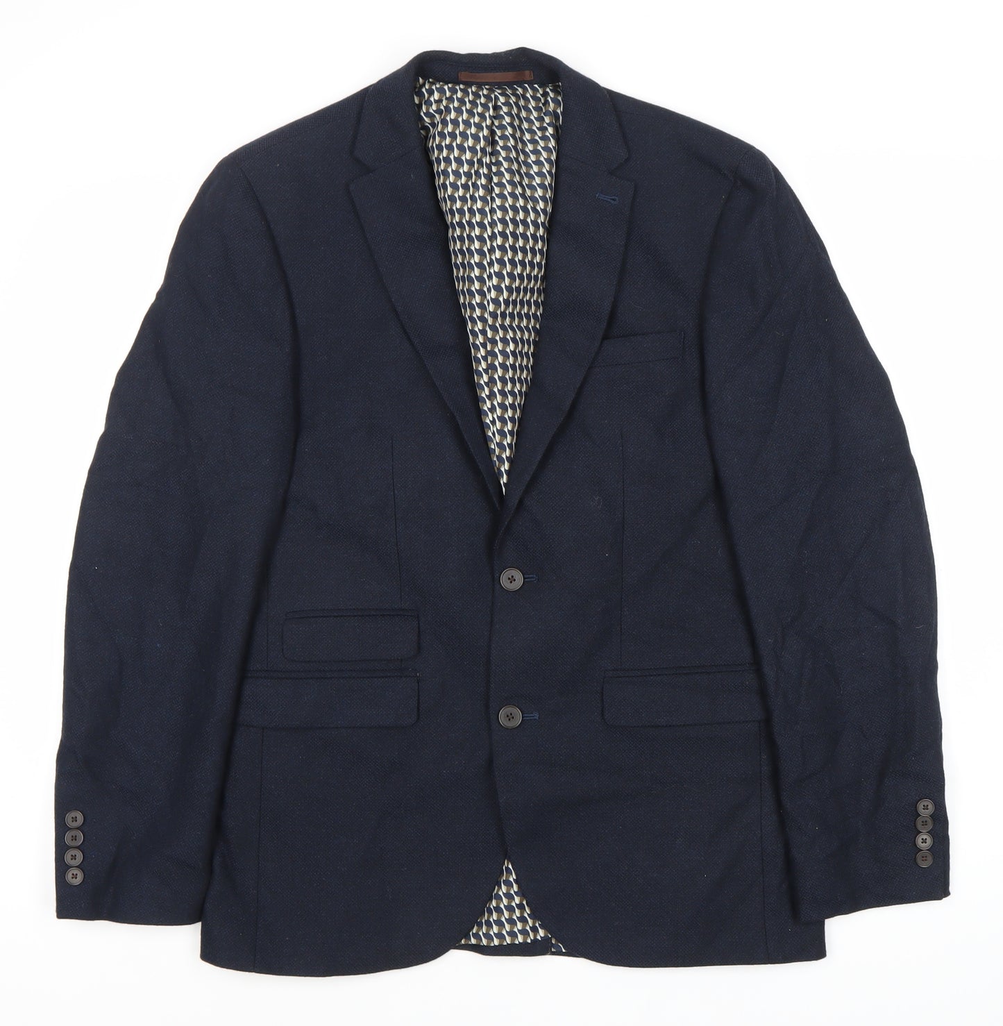 Next Men's Blue Blazer Jacket Size M Regular Wool Blend