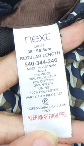 Next Men's Blue Blazer Jacket Size M Regular Wool Blend