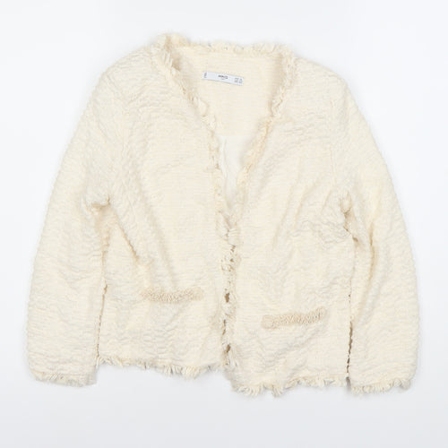 MNG Women’s Ivory Bouclé Suit Jacket XS