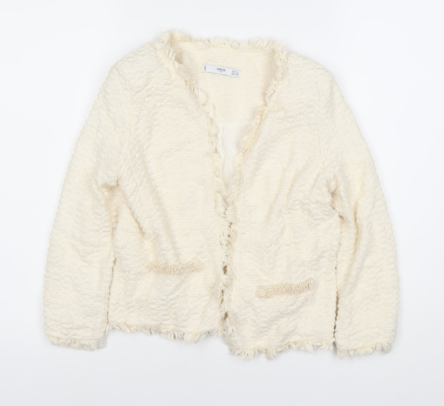MNG Women’s Ivory Bouclé Suit Jacket XS