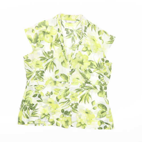 Epilogue Women's Green Floral Blouse Size 14