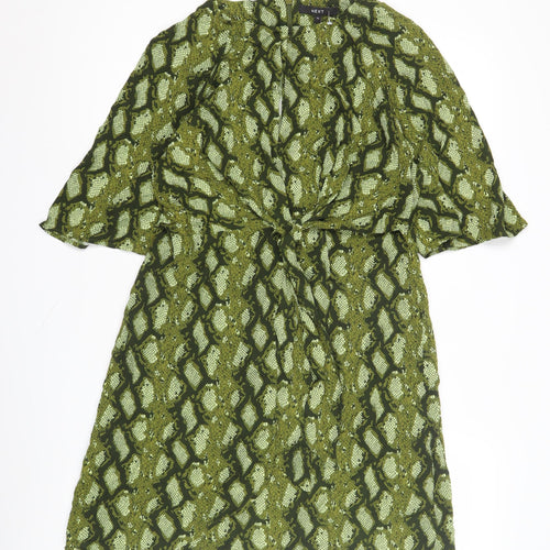 Next Women's Green Animal Print Dress Size 10