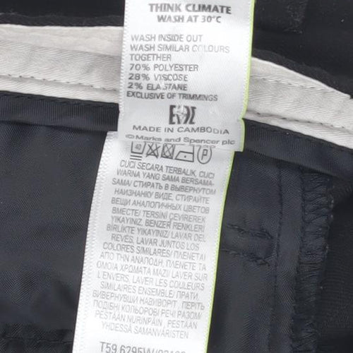 Marks and Spencer Women's Black Striped Trousers